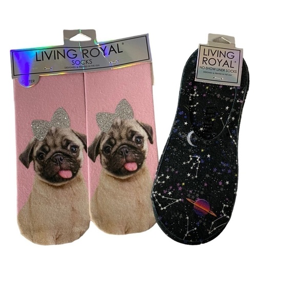 NWT Women’s / Girls Living Royal No Show Liner Socks (2 pair) - Picture 1 of 2